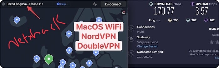 노드VPN DoubleVPN 영국-프랑스 경유 2중VPN 안전성 익명